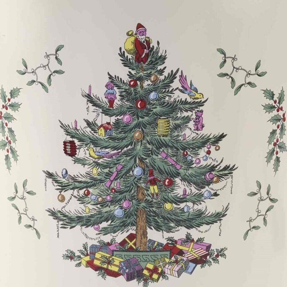 Spode Christmas Tree Tartan Small  Waste Basket Trash Can NEW - Picture 2 of 6